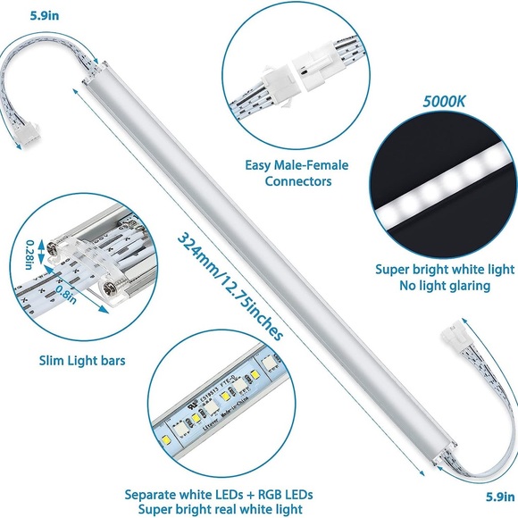 Under Cabinet LED Lights Kit RGB + 5000K - Picture 6 of 11